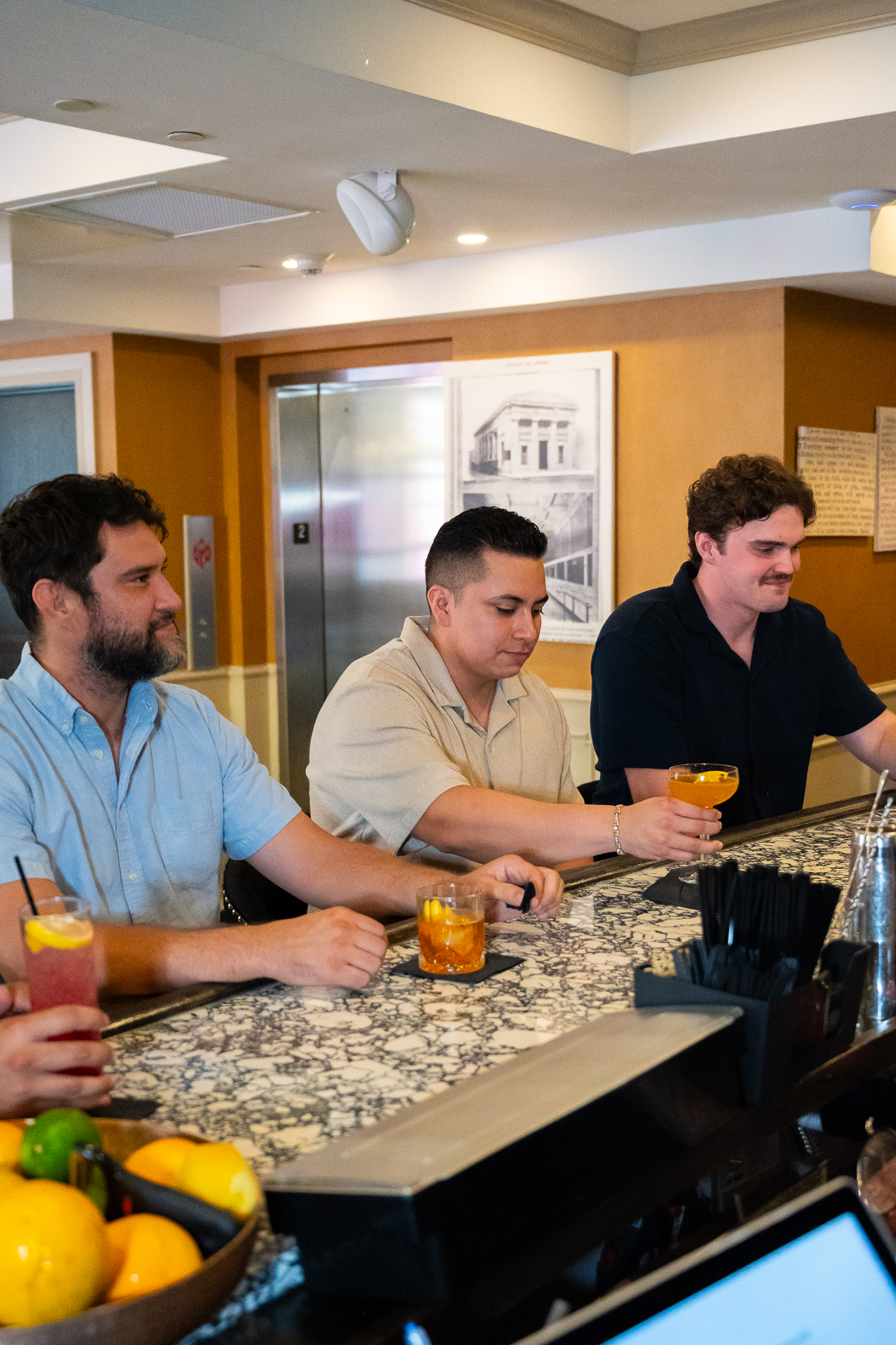Client entertaining at the bar