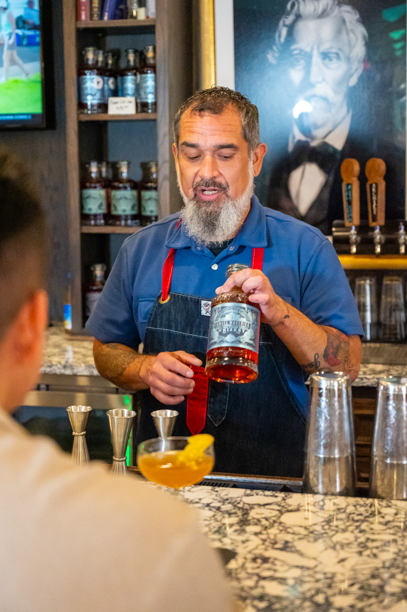 A Maverick bartender at work